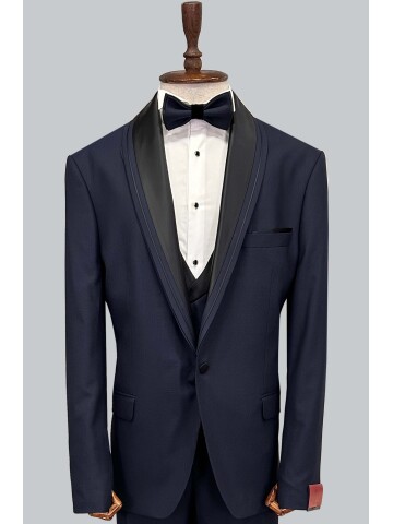 SUIT SARTORIA LACİVERT BÜYÜK BEDEN ÇIKMA YAKA DAMATLIK 5539