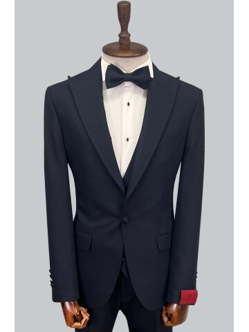 SUIT SARTORIA LACİVERT ÇIKMA SİVRİ YAKA DAMATLIK 5641