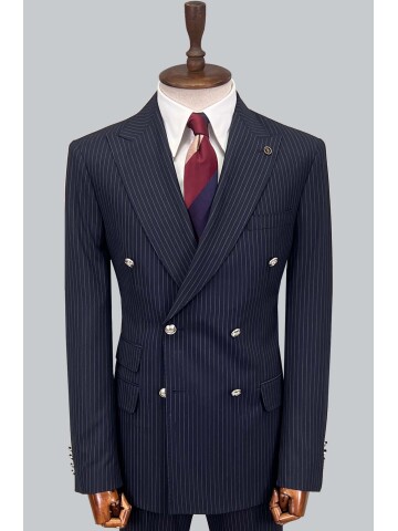 SUIT SARTORIA LACİVERT ÇİZGİLİ KRUVAZE TAKIM ELBİSE 2910