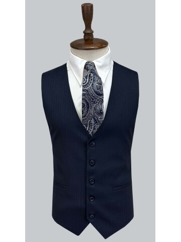 SUIT SARTORIA LACİVERT ÇİZGİLİ YELEKLİ TAKIM 2000/69
