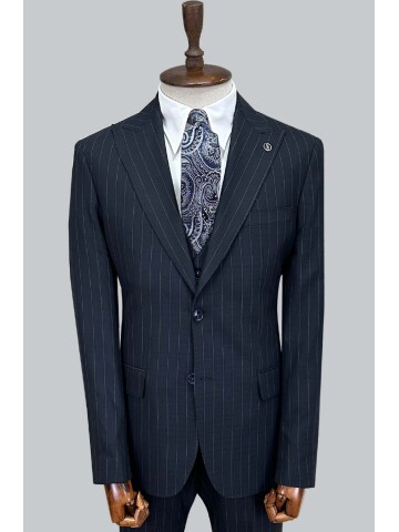 SUIT SARTORIA LACİVERT ÇİZGİLİ YELEKLİ TAKIM ELBİSE 2000/48