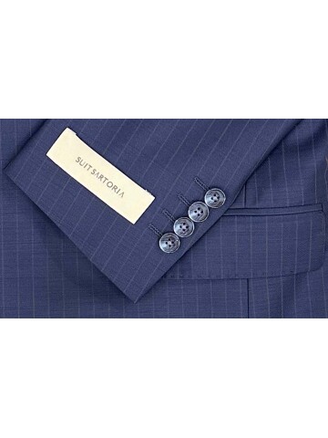 SUIT SARTORIA LACİVERT ÇİZGİLİ YÜNLÜ TAKIM ELBİSE 2000/37