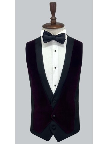 SUIT SARTORIA MOR SİVRİ YAKA KADİFE DAMATLIK 5663