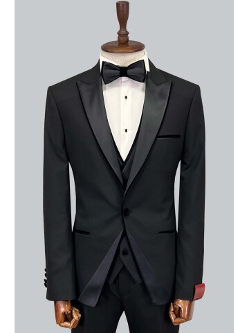 SUIT SARTORIA SİVRİ YAKA SİYAH DAMATLIK 5653