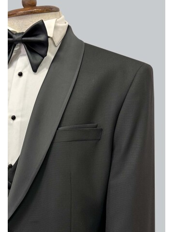 SUIT SARTORIA SİYAH BÜYÜK BEDEN ÇIKMA YAKA DAMATLIK 5635