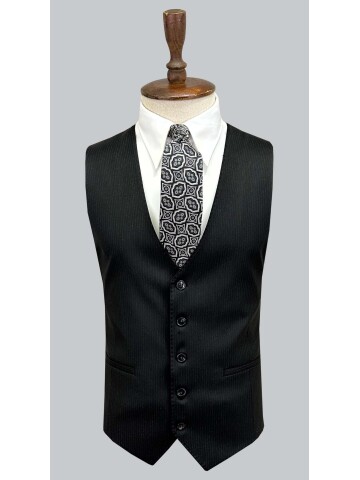 SUIT SARTORIA SİYAH ÇİZGİLİ YELEKLİ TAKIM 2000/69