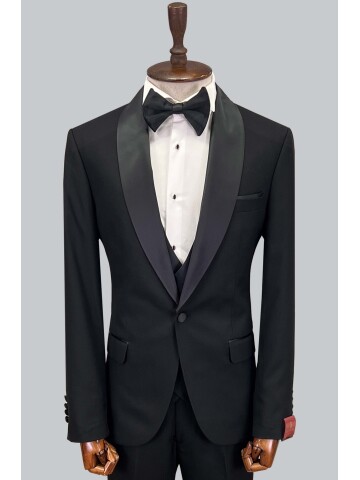 SUIT SARTORIA SİYAH ŞAL YAKA DAMATLIK 5629