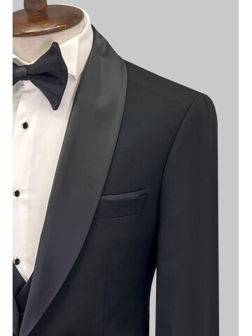 SUIT SARTORIA SİYAH ŞAL YAKA DAMATLIK 5629