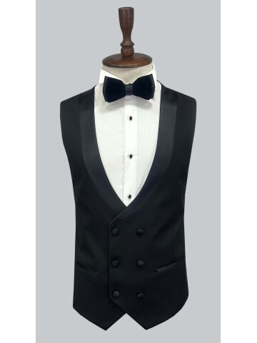 SUIT SARTORIA SİYAH ŞAL YAKA KADİFE DAMATLIK 5662