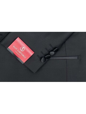 SUIT SARTORIA SİYAH ŞAL YAKA YÜNLÜ DAMATLIK 5665