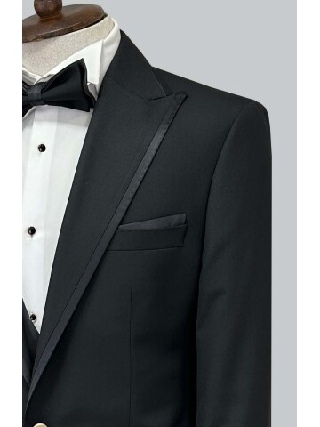 SUIT SARTORIA SİYAH SİVRİ YAKA DAMATLIK 5692