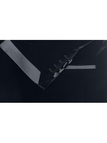 SUIT SARTORIA SİYAH SİVRİ YAKA KADİFE DAMATLIK 5663