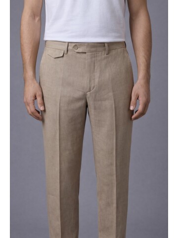 Light Brown Notch Lapel Comfort Fit Suit with Patch Pockets