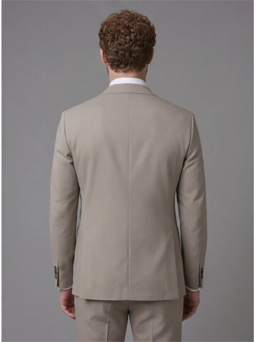 Light Brown Slim Fit Notch Lapel Suit with Patch Pockets