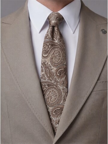 Light Brown Slim Fit Peak Lapel Patch Pocket Mens Suit