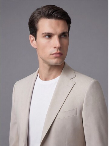 Bej Mono Yaka Performans Takım Elbise