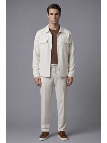 Bej Safari Cepli Spor Erkek Takım – Comfort Fit Performans Model