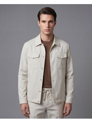 Beige Safari Pocket Mens Casual Suit – Comfort Fit Performance Model