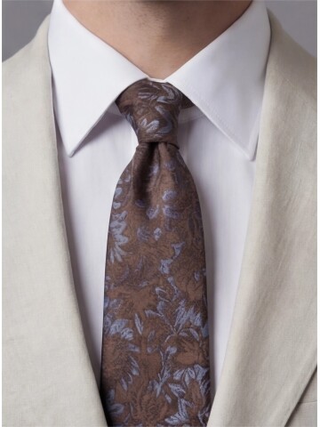 Bej Sivri Yaka İki Düğmeli Slim Fit Takım Elbise