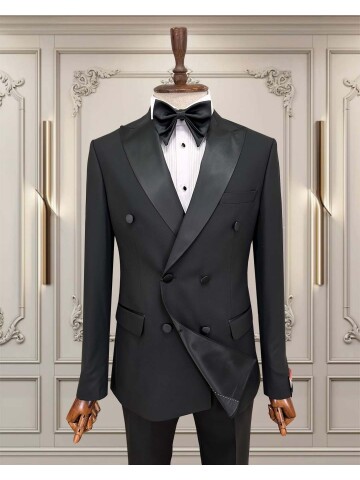 SUIT SARTORIA SİYAH SİVRİ YAKA DAMATLIK 5654