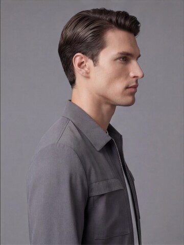 Gri Fermuarlı Performans Takım Elbise