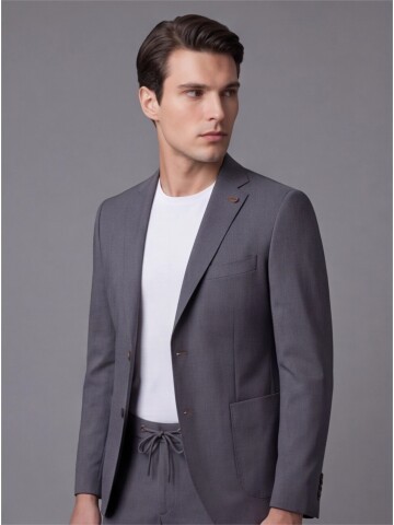 Gri Mono Yaka Performans Takım Elbise