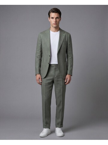 Haki Comfort Fit Mono Yaka Torba Cep Takım Elbise