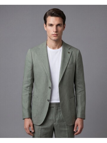 Khaki Comfort Fit Notch Lapel Patch Pocket Suit