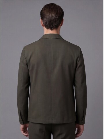 Haki İki Cep Çıt Çıt Kapaklı Performans Takım Elbise