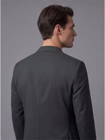 Haki Mono Yaka İki Düğmeli Takım Elbise