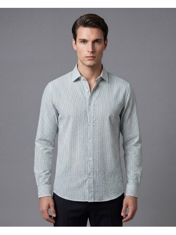 Haki Regular Fit Uzun Kollu Gömlek