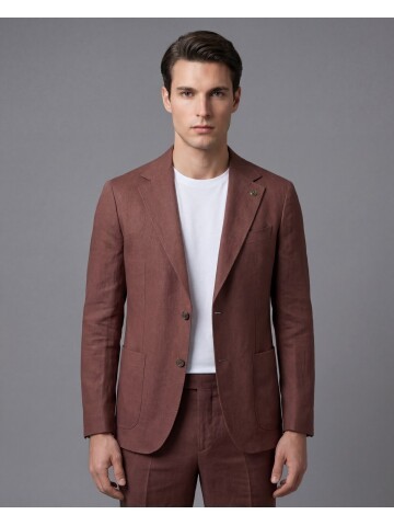 Terracotta Comfort Fit Notch Lapel Patch Pocket Suit