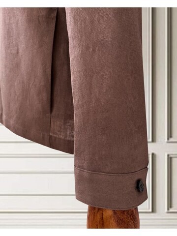 Kiremit Keten Safari Takım Elbise