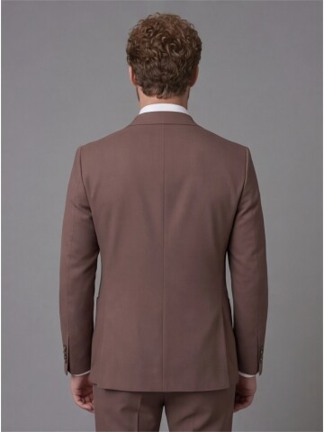 Terracotta Slim Fit Peak Lapel Patch Pocket Mens Suit