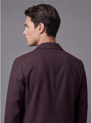 Koyu Kahverengi İki Cep Çıt Çıt Kapaklı Performans Takım Elbise