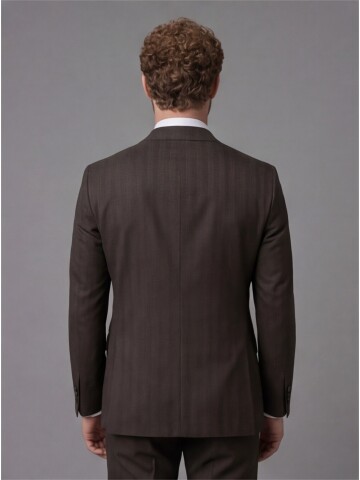 Dark Brown Peak Lapel Comfort Fit Fully Lined Suit