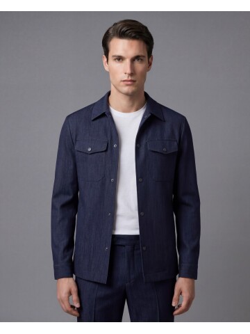 Lacivert İki Cep Çıt Çıt Kapaklı Performans Takım Elbise