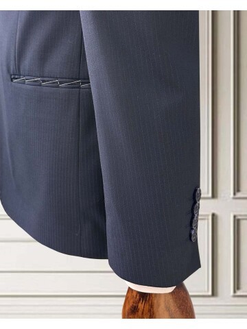 Lacivert Mono Yaka Comfort Fit Erkek Takım Elbise