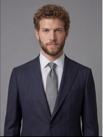 Navy Blue Peak Lapel Comfort Fit Mens Suit