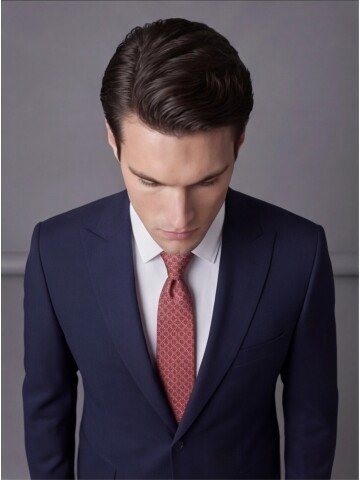 Lacivert Sivri Yaka İki Düğmeli Slim Fit Takım Elbise