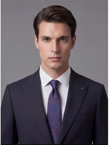 Lacivert Sivri Yaka İki Düğmeli Slim Fit Takım Elbise