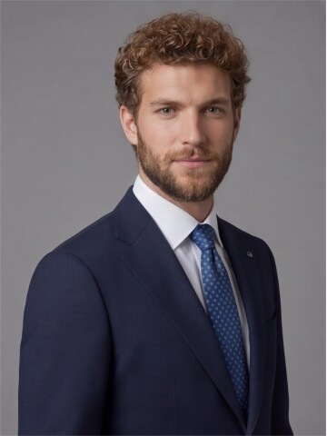 Navy Blue Slim Fit Notch Lapel Suit with Patch Pockets