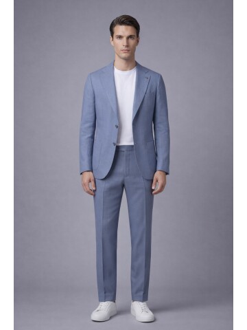 Mavi Comfort Fit Mono Yaka Torba Cep Takım Elbise