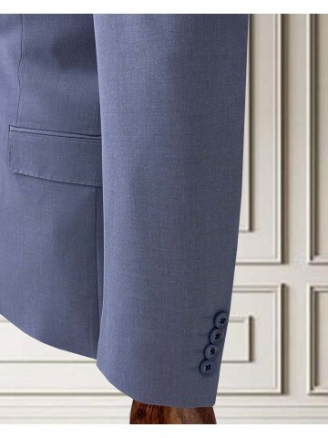 Blue Double-Breasted Men’s Suit