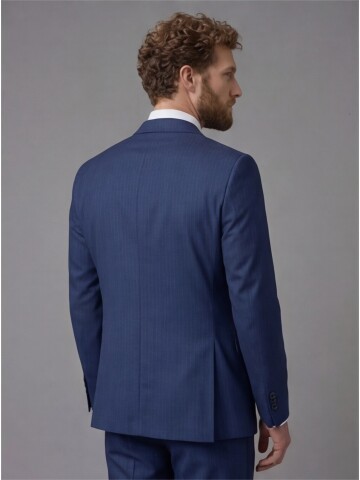 Blue Peak Lapel Comfort Fit Fully Lined Suit