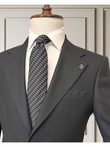 Siyah Comfort Fit Mono Yaka Takım Elbise