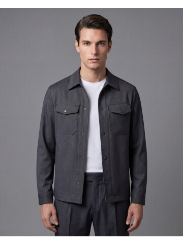 Siyah İki Cep Çıt Çıt Kapaklı Performans Takım Elbise