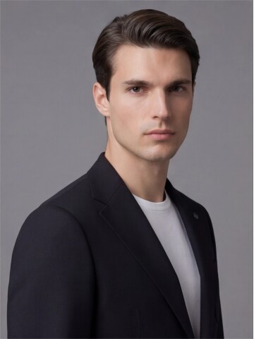 Siyah Mono Yaka İki Düğmeli Takım Elbise