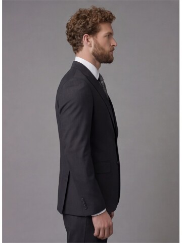 Black Peak Lapel Comfort Fit Mens Suit