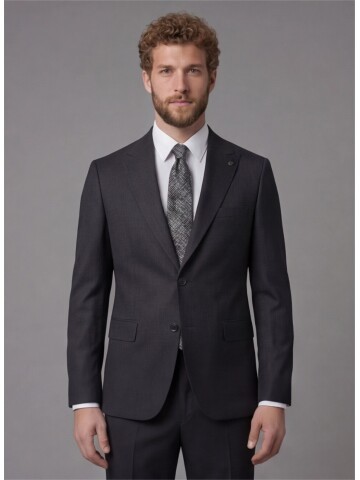 Black Peak Lapel Comfort Fit Mens Suit
